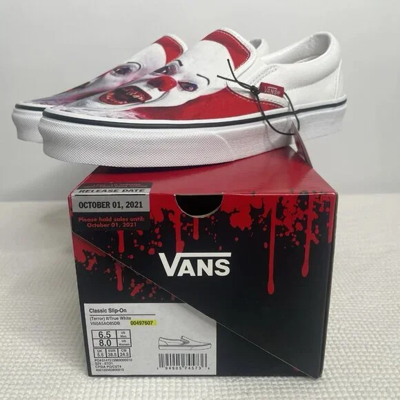 Vans House Of Terror Classic Slip On Shoes Size 6.5 M 8 W IT 